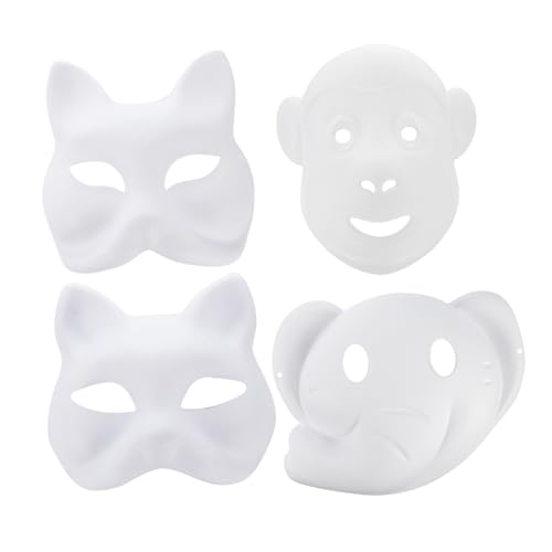 Beaupretty 12 Stück DIY Tiermasken Umweltfreundlichem Handbemalte Maske für Partys Katze Fuchs Affe und Kleiner für Kreative Bastelprojekte und Feiern von Beaupretty