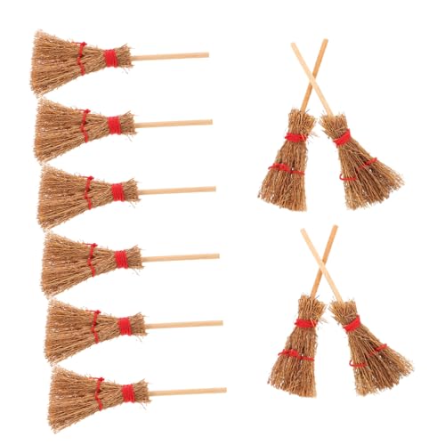 Beaupretty 12 Stück Mini-Besen: Hexen-puppenhausbesen, Puppenhauszubehör, Requisiten, Miniatur, Künstliche Puppenhausmöbel, Mini-möbel, Halloween-zubehör von Beaupretty
