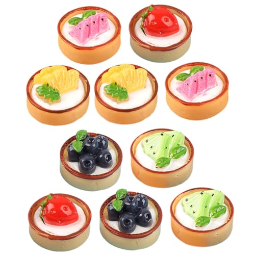 Beaupretty Miniaturkuchen 12 Stücke Künstliches Obst Kuchen Spielset Realistisches Kleiner Dessert für Puppenhaus und Mikrolandschaften Harz Modelle für Kreative Küchenszenen von Beaupretty