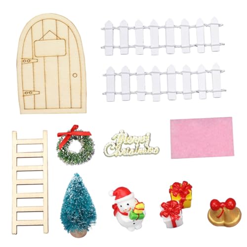 Beaupretty 12 Stück Miniatur Weihnachtsfiguren Handliche Weihnachtsdeko für Puppenhaus und DIY Detailreiche Mini Hauszubehör Weihnachtsatmosphäre von Beaupretty