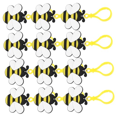Beaupretty 12 Stück Niedliche Kleine Bienen Schlüsselanhänger Robuste und Leichte Taschenanhänger Dekorative Schlüsselringe für Rucksack Geldbörse Partygeschenke Vielseitig Zufällige Farbe von Beaupretty