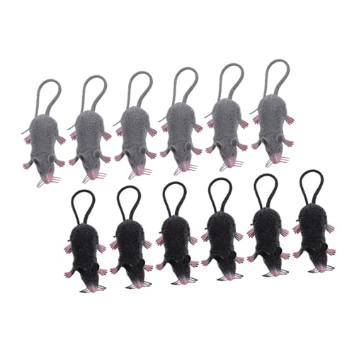 Beaupretty 12 Stück Simulations-Mausmodell Mini-Ratten aus Plastik realistische Maus simulierte kleine Maus gefälschter Mausstreich gefälschte Plastikmäuse PVC von Beaupretty