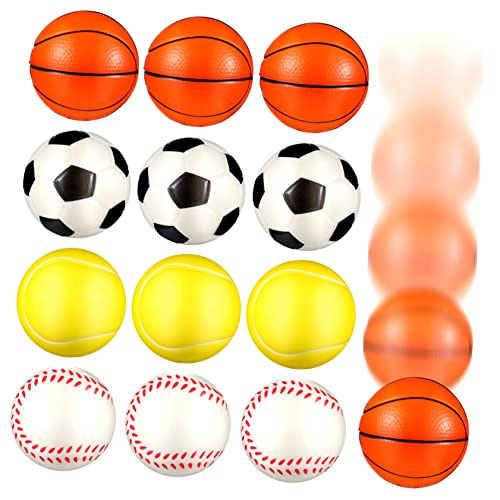 Beaupretty 12 Stück Stressbälle für Erwachsene Kleiner Sport Stressbälle Stressabbau Quetschspielzeug für Fußball Basketball Tennis und Baseball Flexibel und für Schule und Büro von Beaupretty