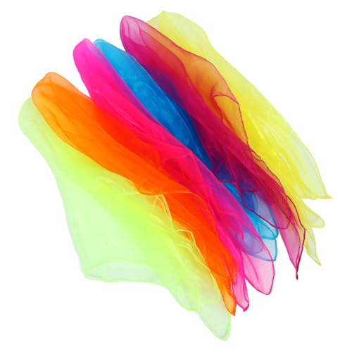 Beaupretty 12 Stück Tanzschals für Bunte Jongliertücher für Aufführungen und Kreative Spiele Leuchtenden Farben Rot Orange Gelb Grün Blau von Beaupretty