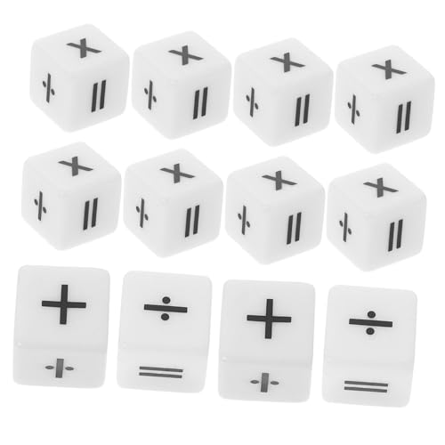 Beaupretty 12 Stück Teiliges Acryl Würfelspiel mit Rechenzeichen Abgerundete Kanten Sicherer Mathematik Unterricht Würfel für Tragbar und Langlebig Lernhilfe für Addition Subtraktion von Beaupretty