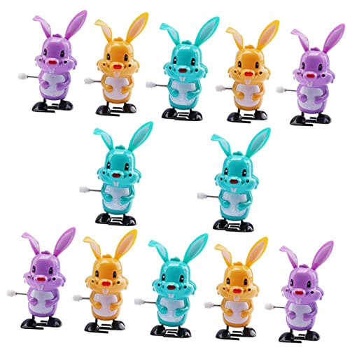 Beaupretty 12 Stück Teiliges Aufziehspielzeug Bunte Kleine Kaninchen Osterhasen für Jungen und Mädchen Tragbare Wind Up Hasen für Ostern Partyfüllungen und Geschenkbeutel von Beaupretty