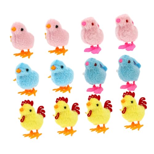 Beaupretty 12 Stück Teiliges Aufziehspielzeug Plüsch Küken Hähne Hasen Weiche Kuscheltiere für Kleinkinder Bunte Partyartikel Sichere Schadstofffreie Spielwaren Zufällige Zufällige Farbe von Beaupretty