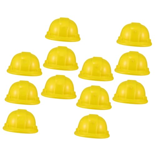 Beaupretty 12 Stück Teiliges Bauhelm Spielset Gelbe Baustellenhelme aus Robustem Kunststoff als Verkleidung und Partyzubehör für Jungen und Mädchen Kostengünstig und Realistisch für Themen von Beaupretty