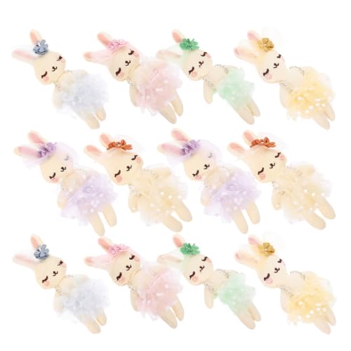 Beaupretty 12 Stück Teiliges Bunte Handgefertigte Stoffhasen Kuscheltiere und Flauschig als Dekoration und DIY Material für Heimdekor von Beaupretty
