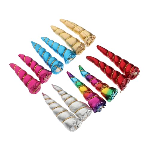 Beaupretty 12 Stück Teiliges Einhorn Horn Haarband Bunte Glänzende Stoffhörner für Kinderpartys DIY Kostüm Accessoire Langlebig und Wiederverwendbar Lebendige Farben Blau Gold Rot Silber von Beaupretty