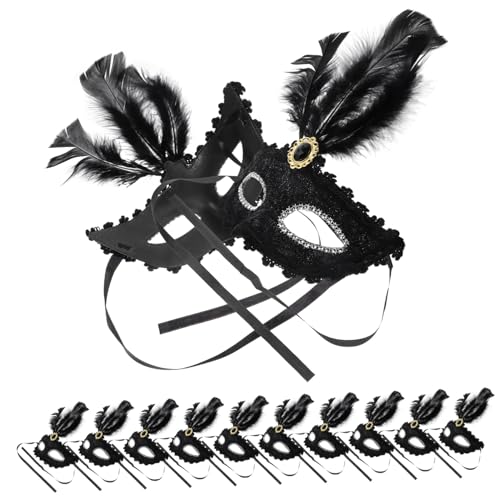 Beaupretty 12 Stück Teiliges Halbgesichts-masken mit Schwarzen Federn Einzigartige Karnevalsmasken für Kostümfeste Cosplay Maskenball und Halloween Komfortabel und Dekorativ für Damen und Beaupretty 12 Stück Teiliges Halbgesichts-masken mit Schwarzen Federn Einzigartige Karnevalsmasken für Kostümfeste Cosplay Maskenball und Halloween Komfortabel und Dekorativ für Damen und von Beaupretty