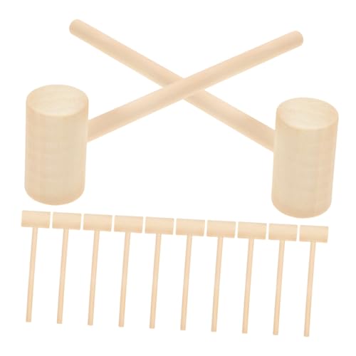 Beaupretty 12 Stück Teiliges Holzspielzeug Mini Mallet Kindgerechter Holzhammer Fördert Hand Auge Koordination Robustes Lustiges Schlagspielzeug für Kleinkinder Jungen Mädchen Sicher und von Beaupretty