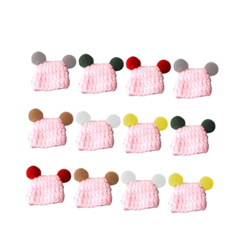 Beaupretty 12 Stück Teiliges Mini Strickmützen für Puppen Bunte DIY Häkelmützen als Bastelzubehör Handgemachte Kleine Hüte für Weihnachtsmützen Bastelideen Kreative Puppendekoration von Beaupretty