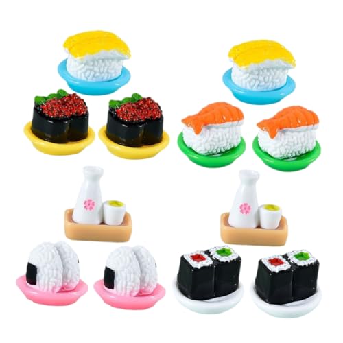 Beaupretty 12 Stück Teiliges Mini Sushi Modell Realistische Japanische Sushi Nachbildung Langlebige Tischdekoration für Puppenhäuser Küchen Kindergärten und Kreative Fotorequisiten von Beaupretty