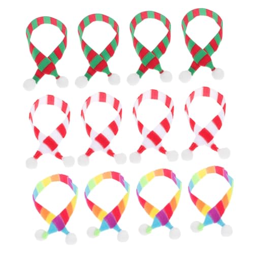 Beaupretty 12 Stück Teiliges Mini Weihnachts Schal Bunte Kleine Deko Schals für Puppen und Figuren Festliche Tischdeko Weihnachten Zubehör für DIY Basteln und Puppenhaus Wiederverwendbar von Beaupretty