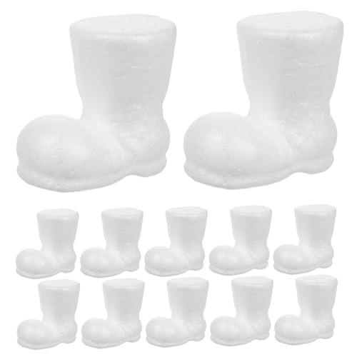Beaupretty 12 Stück Teiliges Mini Weihnachtsstiefel aus Polystyrol Schaumstoff Leichte DIY Bastelornamente für Festliche Weihnachtsdeko Wiederverwendbare Schaumstoffstiefel für Kreative von Beaupretty