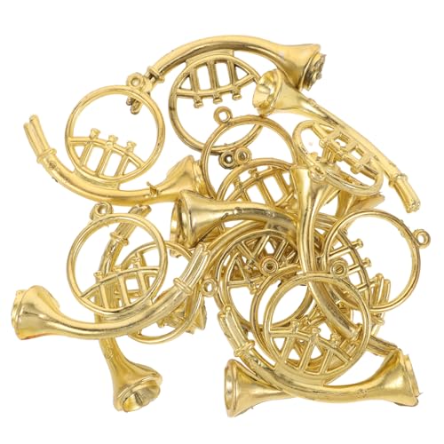 Beaupretty 12 Stück Teiliges Miniatur Musikinstrument aus Robustem Kunststoff Goldene Trompete für DIY Weihnachtskränze und Puppenhausdekoration Vintage Weihnachtsbaumschmuck Einfach zu von Beaupretty