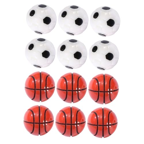 Beaupretty 12 Stück Teiliges Miniatur Sportbälle aus Widerstandsfähigem Harz Fußball und Basketball Modelle DIY Zubehör für Miniaturhäuser und Mikro Landschaftsdekoration von Beaupretty
