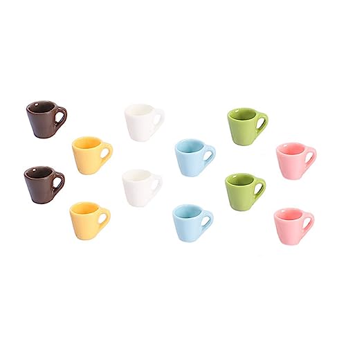 Beaupretty 12 Stück Teiliges Miniatur Trinkbecher für Puppenhaus Bunte Resin Tassen für DIY Landschaftsdekoration und Puppenhaus Zubehör von Beaupretty