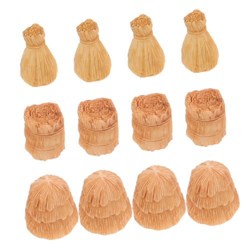 Beaupretty 12 Stück Teiliges Miniatur strohballen Realistische Künstliche Heuballen in Verschiedenen Formen und Natürliche Herbst Dekoration für Puppenhäuser Garten und DIY herbstprojekte von Beaupretty