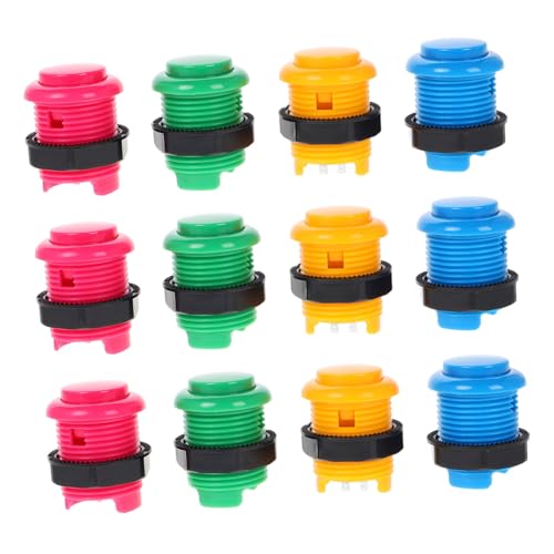 Beaupretty 12 Stück Teiliges Momentary Game Push Button Switches Farbige Spielzubehör Kompatibel mit Diversen Präzises Taktiles Feedback für Verbessertes Gaming Erlebnis von Beaupretty