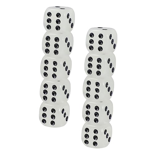 Beaupretty 12 Stück Teiliges Nachtleuchtende Würfel aus Acryl Leichte Greifbare Spielwürfel mit Schwarzer Punktmarkierung Tragbar und Geruchlos für Brettspiele und Partyspaß von Beaupretty