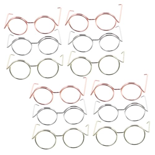 Beaupretty 12 Stück Teiliges Puppenbrillen Kupferdraht Miniaturisierte Langlebige Brillenlose Dekobrillen für Verschiedene Puppen Vielseitig als Puppenzubehör und Fotorequisite Geeignet in von Beaupretty