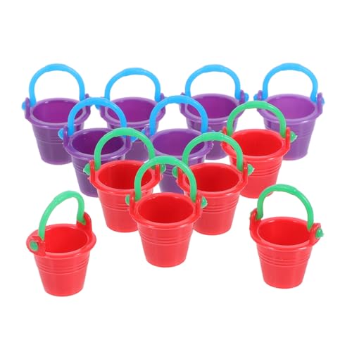 Beaupretty 12 Stück Teiliges Puppenhaus Miniatur Eimer Bunte Mini Plastik Eimer für Garten Strand und Deko Vielseitige Miniatur Aufbewahrungsbehälter für Puppenhaus Zubehör von Beaupretty
