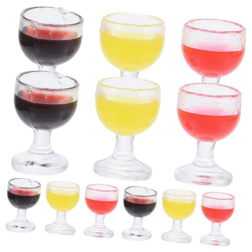 Beaupretty 12 Stück Teiliges Puppenhaus Miniatur Wein und Rotweingläser Bunte Mini Cups Detailreiche Puppenhaus Accessoires Leicht und Langlebig Dekoration für Kinderzimmer von Beaupretty