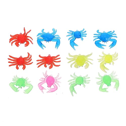 Beaupretty 12 Stück Teiliges Realistische Meeresbewohner Spielzeuge aus TPR Umweltfreundliche Krabbenfiguren für Aquarien Dekoration und Lernspielzeug von Beaupretty