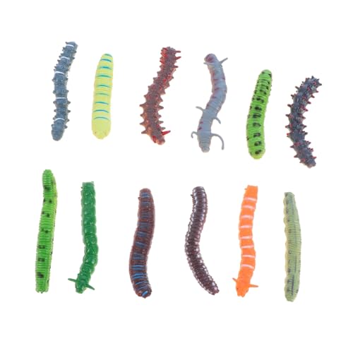 Beaupretty 12 Stück Teiliges Realistisches Raupen Täuschend Echte Langlebige Figuren für Halloween Aprilscherze Partyspaß und Garten Dekoration Farblich Sortiert Zufällige Zufällige Farbe von Beaupretty