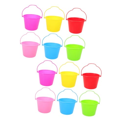 Beaupretty 12 Stück Teiliges Sandspieleimer mit Bunten Farben für Strandspielzeug und Strandaktivitäten Essentials Fördert Feinmotorik und Hand Auge koordination Vielseitig und Kindgerecht von Beaupretty