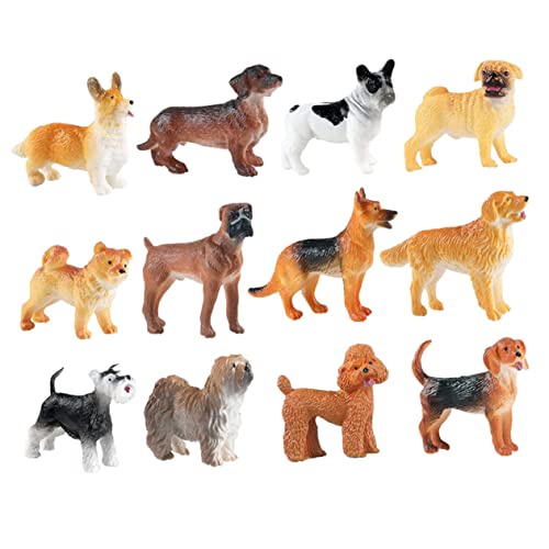 Beaupretty 12 Stück Teiliges Set Mini Hund Figuren Robuste Puppenstatuen für Kuchendekoration für Jungen und Mädchen für Sammler und Kreative Spiele von Beaupretty
