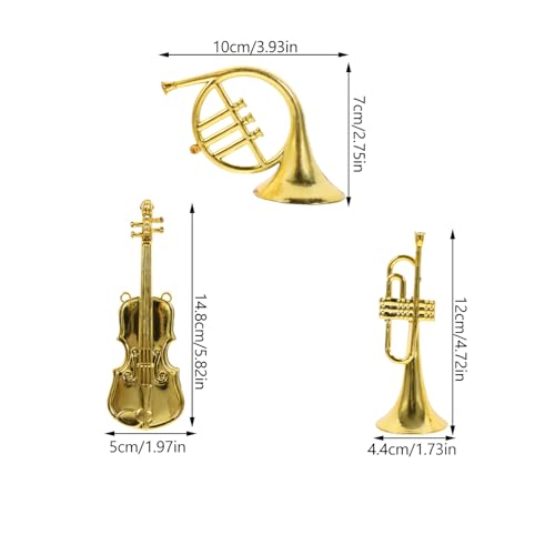 Beaupretty 12 Stück Teiliges Set Miniatur Musikinstrumente Weihnachtsdekoration Trompete Violine und Horn Anhänger für DIY Projekte und Festlichkeiten für Partys und von Beaupretty