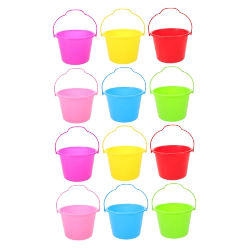 Beaupretty 12 Stück Teiliges Strand Eimer aus Robustem Material Bunte Sandkübel für Garten Strand und Spielplatz Stabile Wassereimer für Vielseitiges Outdoor Spielspaß von Beaupretty