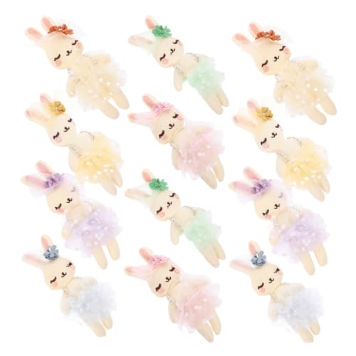 Beaupretty 12 Stück Teiliges Süße Bunny Plüschtiere Weiche Handgemachte Kaninchenpuppen für DIY Headdress Material Vielseitig Einsetzbar Erhältlich von Beaupretty