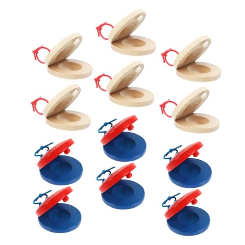 Beaupretty 12 Stück Teiliges aus Holz Castagnetten für Musikinstrumente zur Musikalischen Frühbildung für Kindergarten und Spielgruppen Fördert Musikverständnis und Kreativität Sicheres von Beaupretty