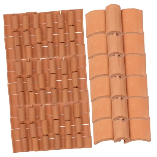 Beaupretty 120 Stück Maßstab Realistische Rote Schindeln DIY Mini Dachziegel für Puppenhaus Sandtisch Mikrolandschaft Sicher und Langlebig von Beaupretty