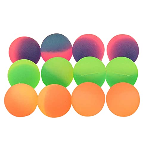 Beaupretty 12Stücke Gummibälle Bouncing Balls für Stressabbau Mehrfarbige Hüpfbälle aus Hochwertigem Frosted Material für Zuhause und Schule von Beaupretty