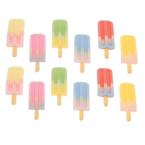 Beaupretty 12 Stücke Miniatur Eiscreme Dekorationen für Selbstgemacht Handyschalen Puppenhaus Zubehör Lebendige Farben Kreatives Bastelmaterial Gefälschte EIS Candy Requisiten von Beaupretty