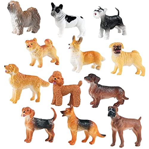Beaupretty 12Stücke Miniatur Hund Figuren Realistische Welpen Ornamente für Wohnzimmer Deko als für Hundeliebhaber Verschönerung von Innen und Außenbereichen von Beaupretty