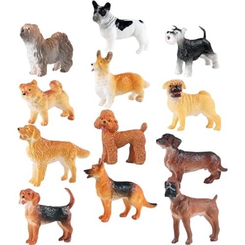 Beaupretty 12Stücke Miniaturhund Figuren Realistische Hundefiguren aus Harz für Deko und Gartenverschönerung Süße Welpen Ornamente für Haustierliebhaber von Beaupretty