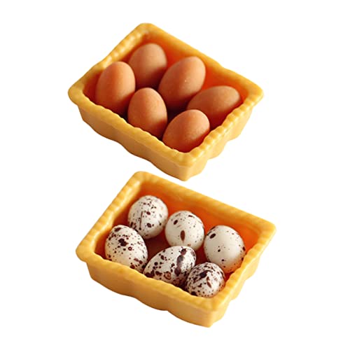 Beaupretty 14 Stück Teiliges Miniatur Eier Set aus Resin und Realistische Deko Robustes Puppenhaus Zubehör für DIY Basteln Miniatur Ornament für Wohn und Schlafzimmer von Beaupretty