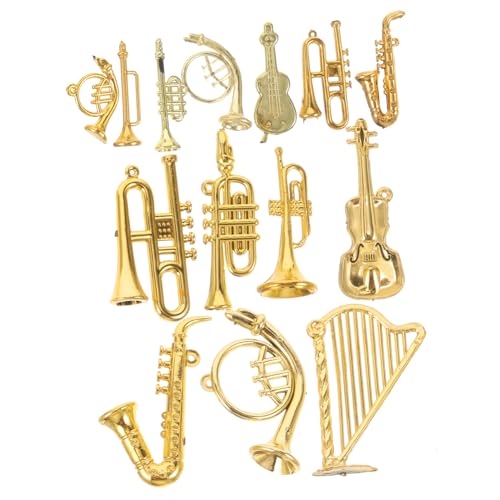 Beaupretty 14 Stück Teiliges Miniatur Musikinstrumenten Set als Christbaumschmuck Detailreiche Kleine Weihnachtsbaum Ornamente für DIY Bastelprojekte und Festliche Dekorationen von Beaupretty