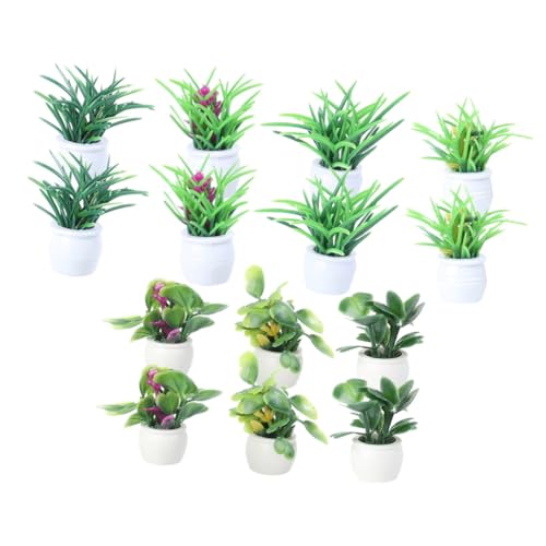 Beaupretty 14 Stück Teiliges Miniatur Pflanzen Realistische Kleine Bonsai Modellpflanzen Mini Topfpflanzen für Puppenhaus Dekoration und Mini Garten Landschaft von Beaupretty