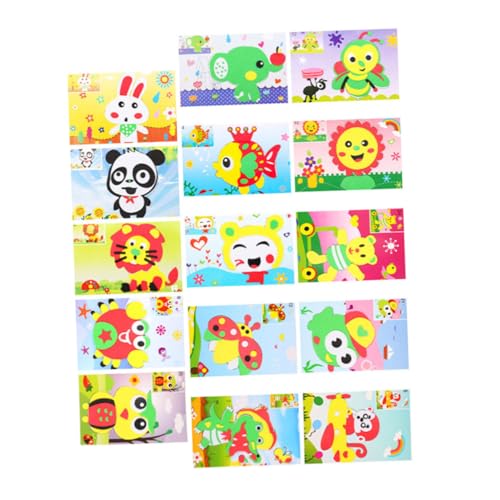 Beaupretty 15 Stück Teiliges Eva Sticker DIY Bastelset mit Lustigen Motiven Kreative Aufkleber für Kinderzimmer Dekoration Kindgerechtes Kunsthandwerk Zubehör Zufällige von Beaupretty