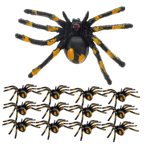 Beaupretty 15 Stück Teiliges Halloween Deko mit Realistischen Kleinen Spinnen Gruselige Halloween Dekoration für Partys Karneval Scherzspielzeug und Horrordeko von Beaupretty
