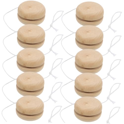 Beaupretty 15 Stück Teiliges Holz Yo Yo Ball zum Bemalen DIY Runde Holzkugeln für Kreative Bastelspiele Fördert Konzentration und Geduld Sichere Holzmaterialien für Kindergeburtstag und von Beaupretty