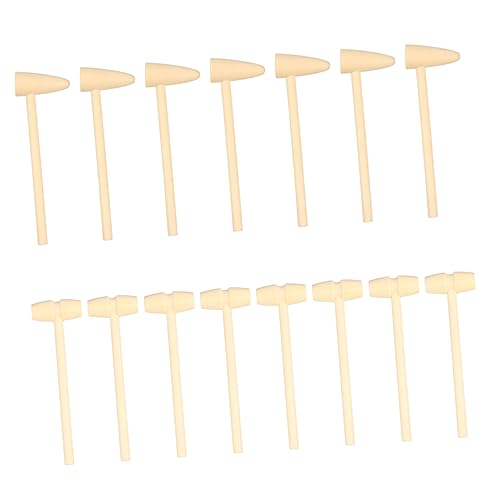 Beaupretty 15 Stück Teiliges Mini Holzhammer für Leichte Holzmallets Praktische Kleine Hämmer Basteln Robustes Naturholz als für Jungen und Mädchen von Beaupretty