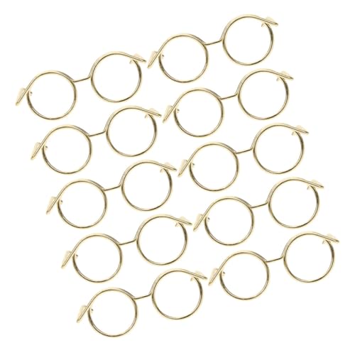 Beaupretty 15 Stück Teiliges Mini Puppenbrillen aus Metall Runde Rahmenlose Gläser Niedliche Accessoires für Puppenkostüm und Sammler Vielseitig Einsetzbar als Fotorequisiten und Puppendeko von Beaupretty
